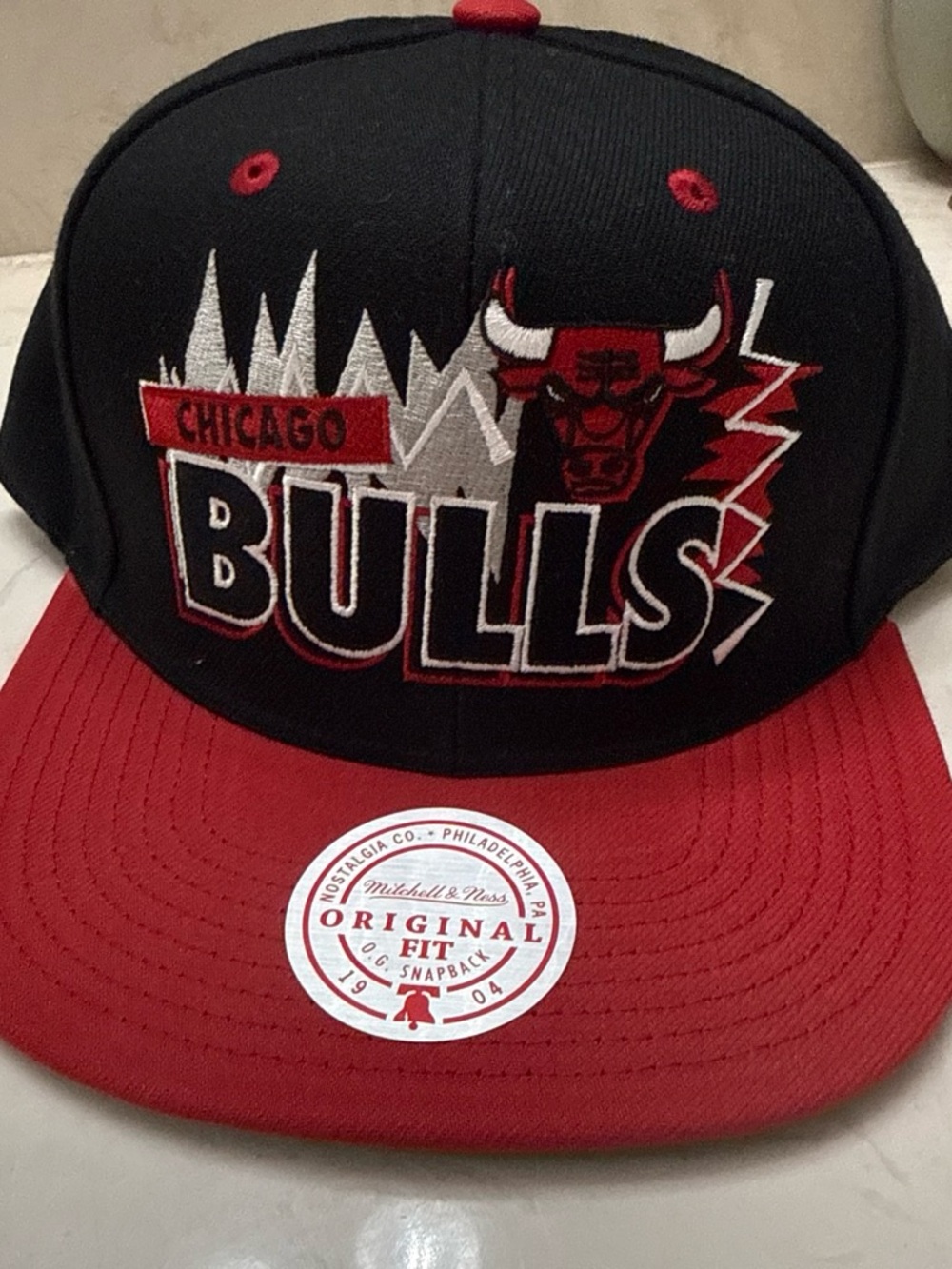 Nostalgia Chicago Bulls Black and Red Snapback Hat